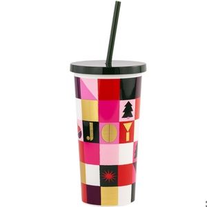 🆕KATE SPADE NEW YORK 🎄🎅🏼JOY🎅🏼🎄Tumbler with Straw